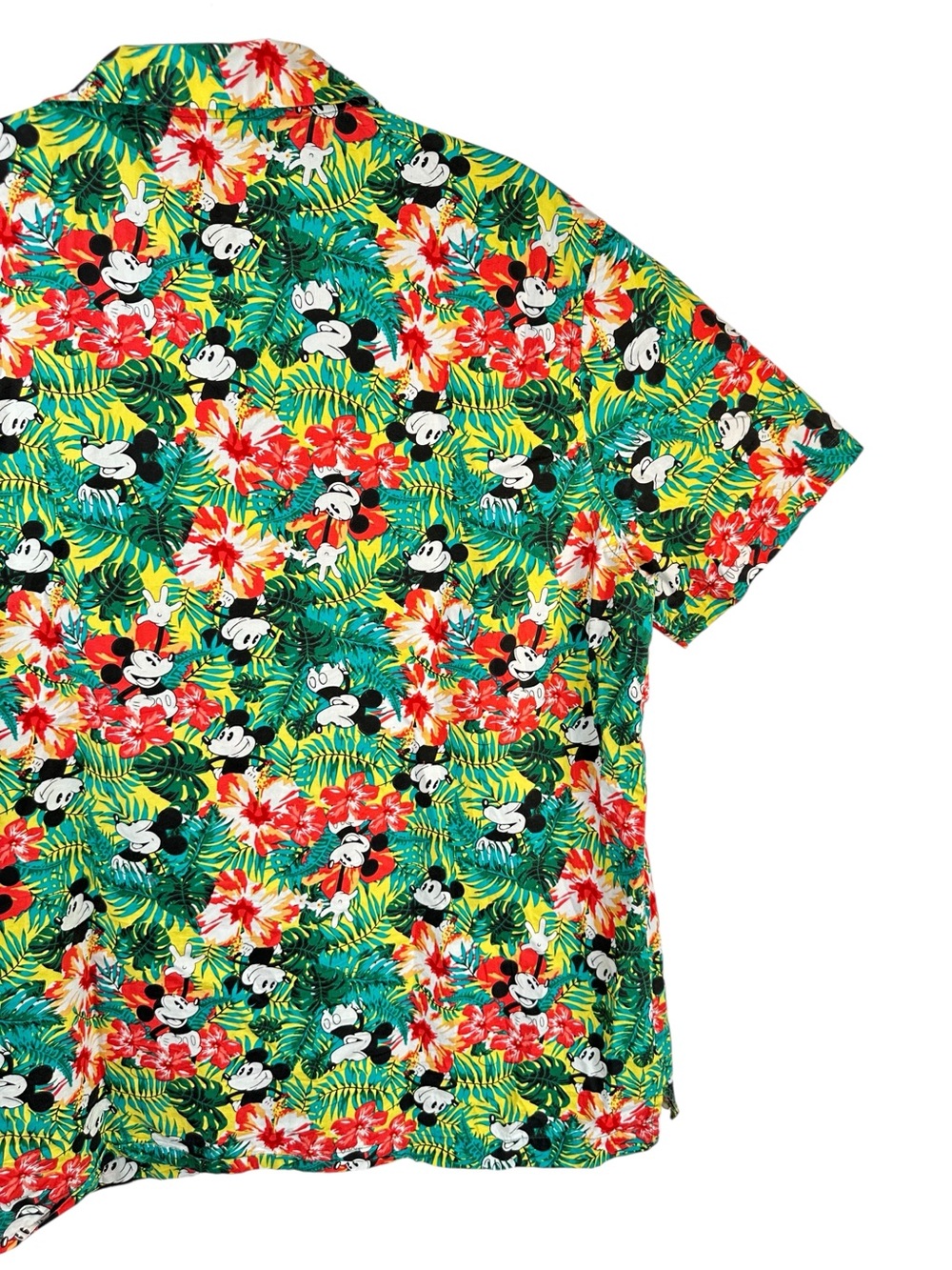 Disney Mickey Mouse Tropical Hawaiian Shirt XL Cotton Button Up Resort Vacation - Picture 10 of 16
